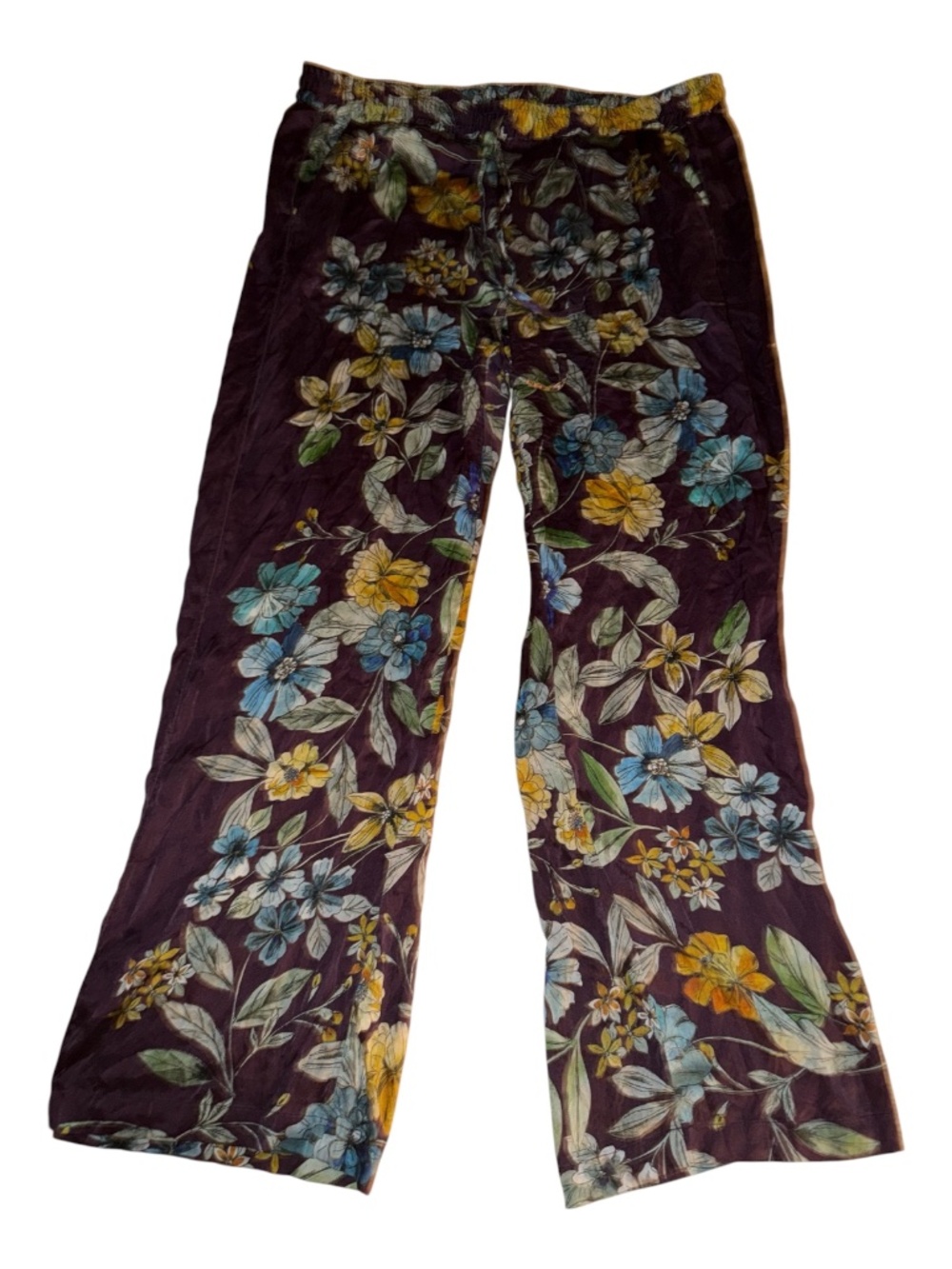Johnny Was Silk Floral Pants XL